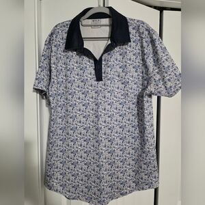 BYLT Basics Blue Floral Polo Shirt